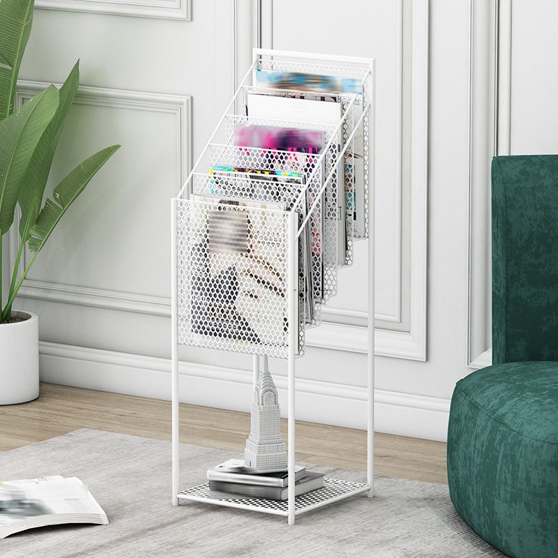 Contemporary Metal Ladder Bookshelf Closed Back Vertical Bookcase for Office