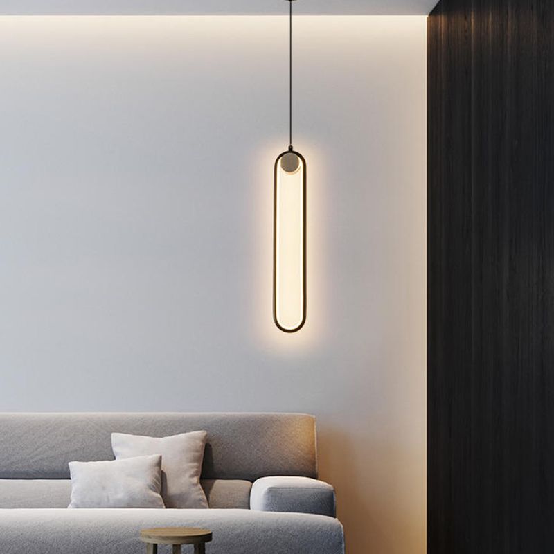 Luces colgantes minimalistas de metal Estilo moderno Lámpara colgante lineal de 1 luce para dormitorio