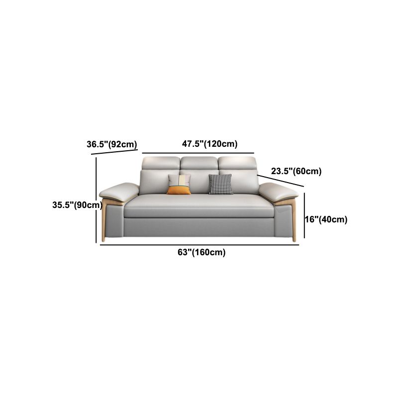 Faux Leather Stain Resistant Contemporary Bed Settee in Gray