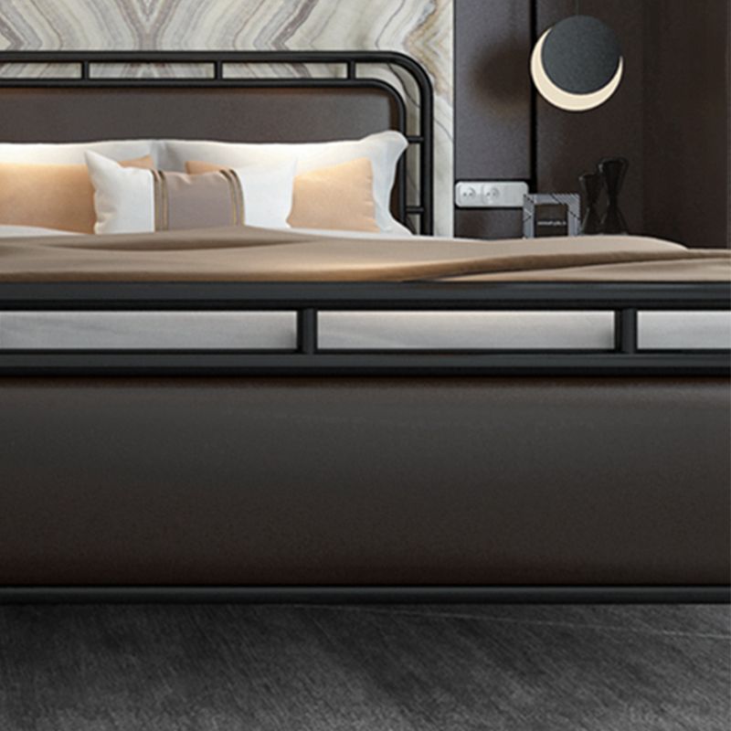 Glam Open-Frame Bed Metal and Upholstered Standard Bed, 43.3" Tall