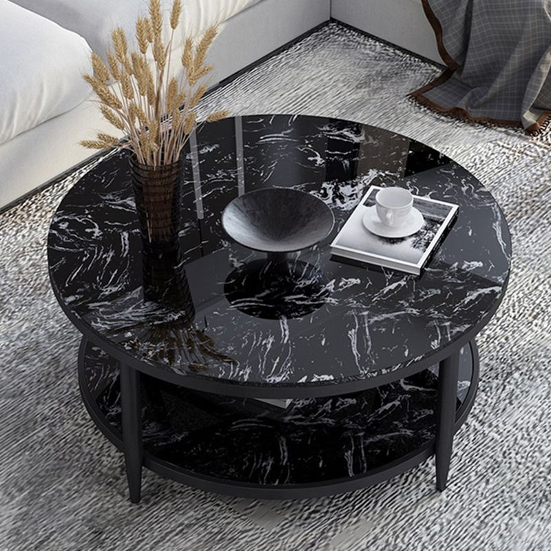4 Legs 1 Single Coffee Table Modern Marble Round Cocktail Table