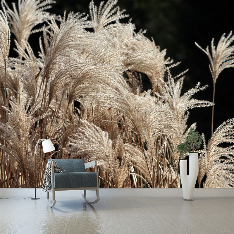 Modern Style Grass Plant Murals Wallpaper for Living Room, Custom Size Available