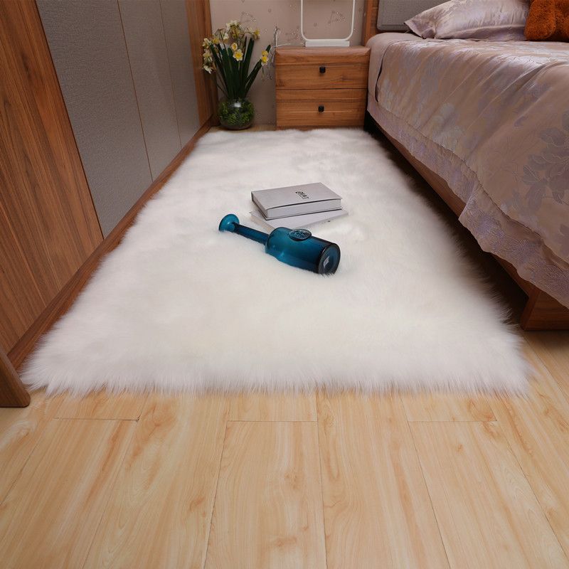 Multicolor Bedroom Rug Casual Plain Carpet Fluffy Non-Slip Backing Washable Pet Friendly Indoor Rug