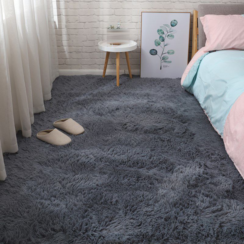 Simple Area Carpet Modern Solid Color Polyester Carpet Non-Slip Area Shag Rug for Living Room