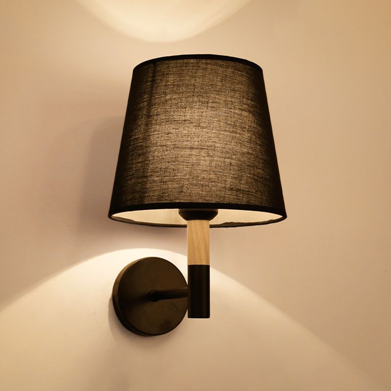 Modern Nordic Wall Lights Fabric 1-Light Wall Mounted Lamps for Bedroom