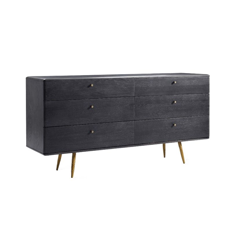 Contemporary Oak Double Dresser Horizontal Storage Chest for Bedroom