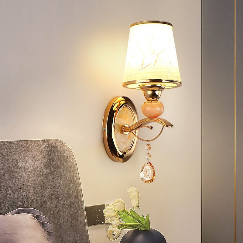 Modern Simple Vanity Light Geometry Shape Vanity Lamp with Glass Shade for Shower Room