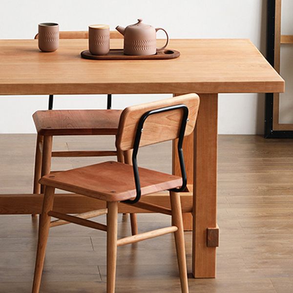 Modern Rectangle Wood Dining Table Solid Wood Base for Dining Room