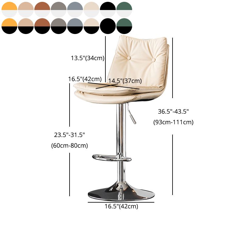 Contemporary Swivel Adjustable Height Barstool Indoor Bar Stool with Low Back