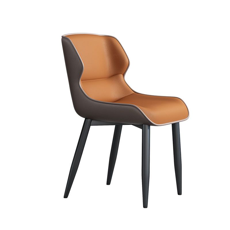 Silla de comedor moderna con acabado mate, sillas laterales con brazo de comedor de metal para cocina (juego de 2)