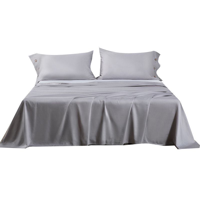 Cotton Soft Bed Sheet Solid Color Wrinkle Resistant Breathable Sheet Set