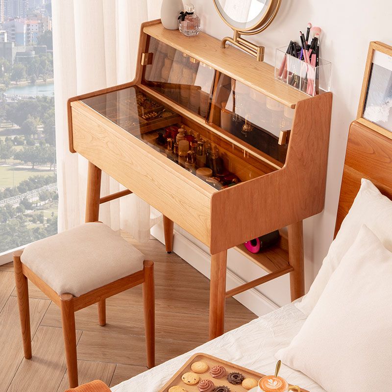 Contemporary Glass Makeup Counter Bedroom 36.6" H Make-up Vanity