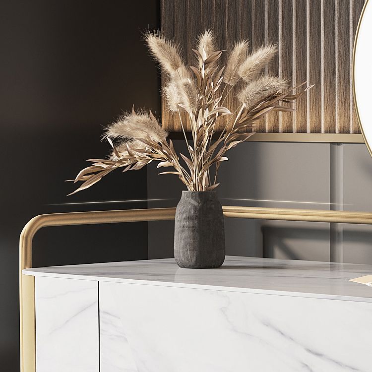 1 Storage Drawer Make-up Vanity Metal and Stone Dressing Table