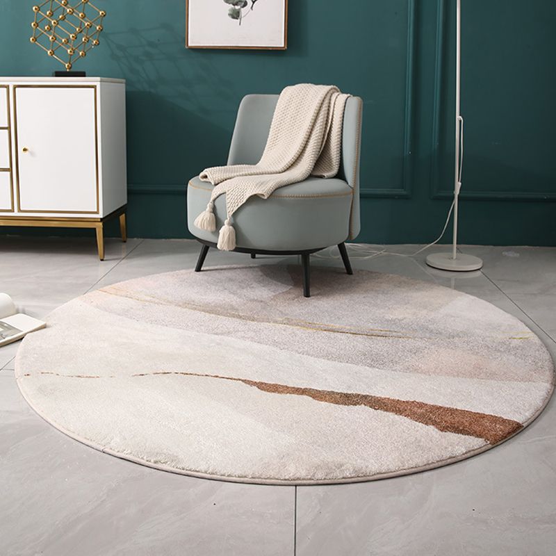Modern Round Rug Abstract Pattern Creative Rug Polyester Anti-Slip Rug for Living Room