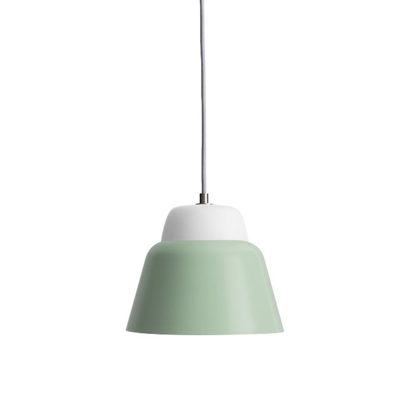 Cone Hanging Light Fixture Macaron Metal 1 Head 6.5"/10.5" Height Pink/Blue/Black Pendant Ceiling Light