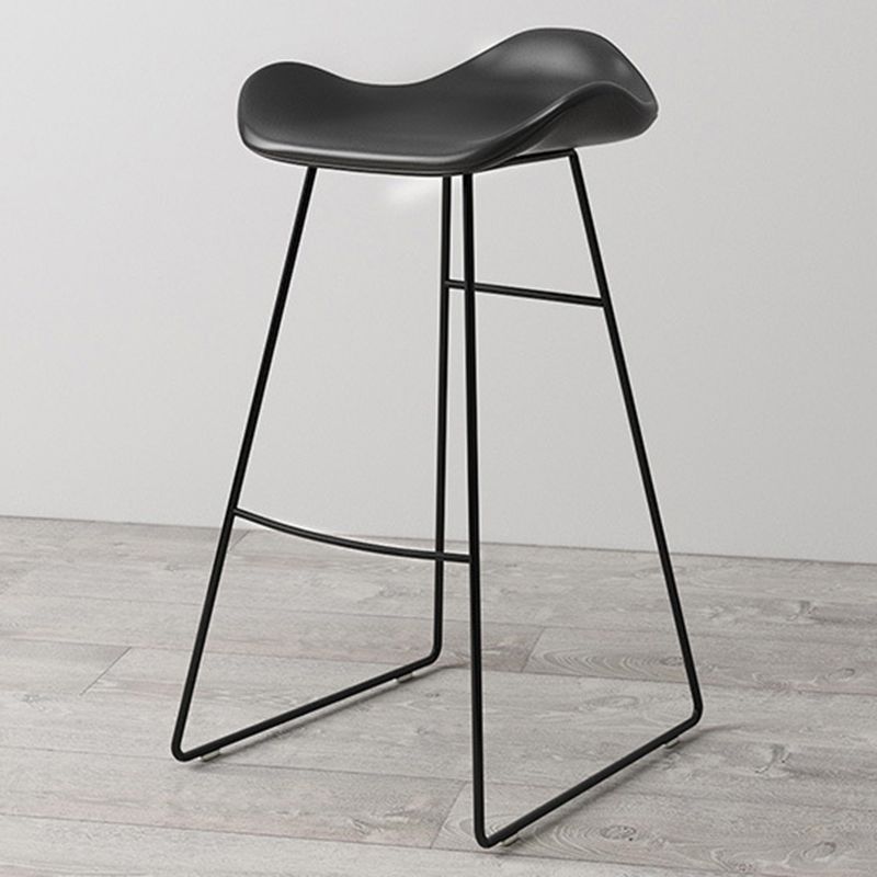 Industrial Style Bar-stool PU Leather Counter Bar Stool with Metal Legs for Home