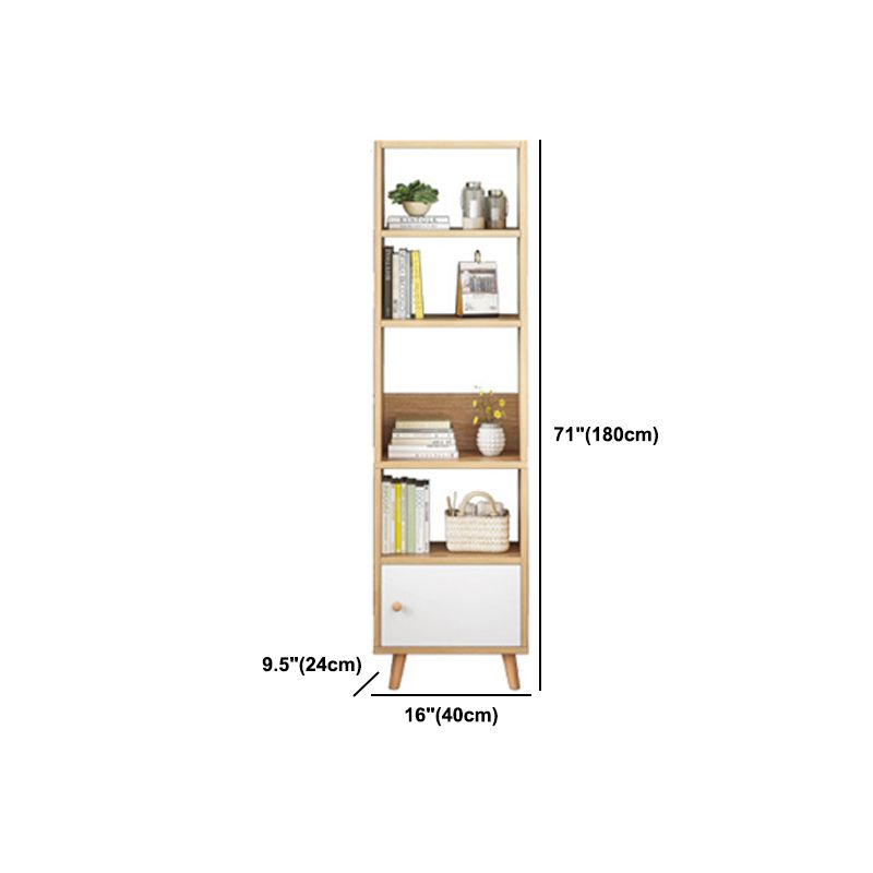 Engineered Wood Standard Bookshelf Matte Finish Shelf Bookcase with Doors