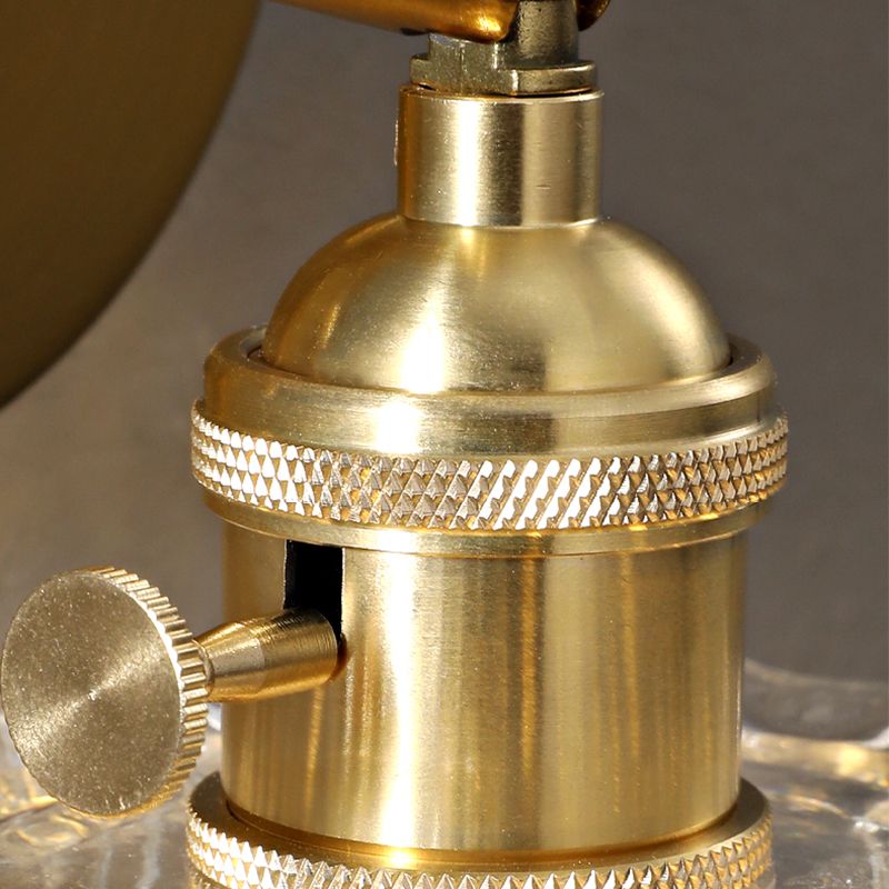 Modern Metal Flush Mount Wall Sconce 1-Light Wall Sconce Lights with Clear Glass Shade