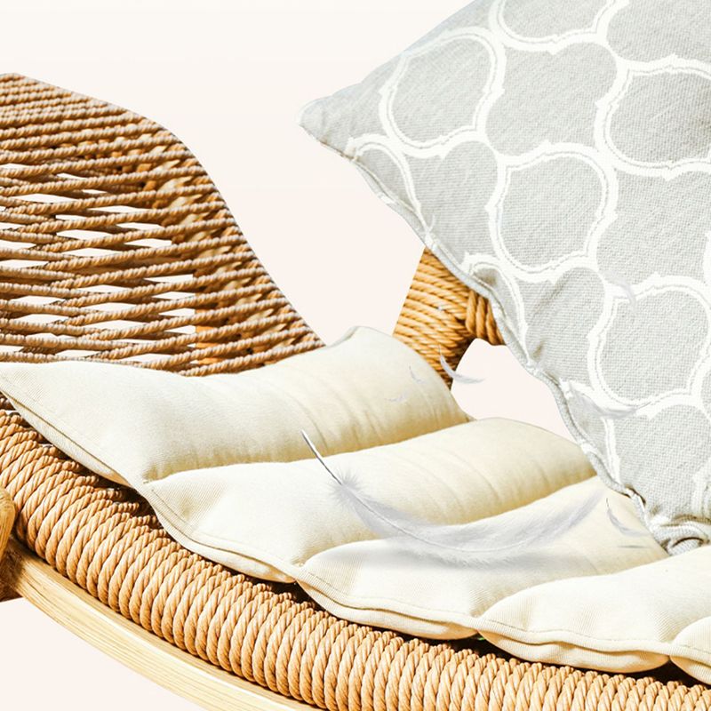 Contemporary Rattan Two Arm Chaise Flared Arms for Bedroom Living Room