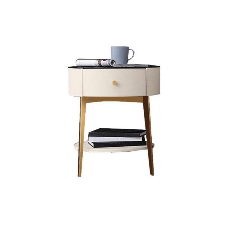 Wooden Nightstand with Lower Shelf 21.65" Tall 1 - Drawer Nightstand