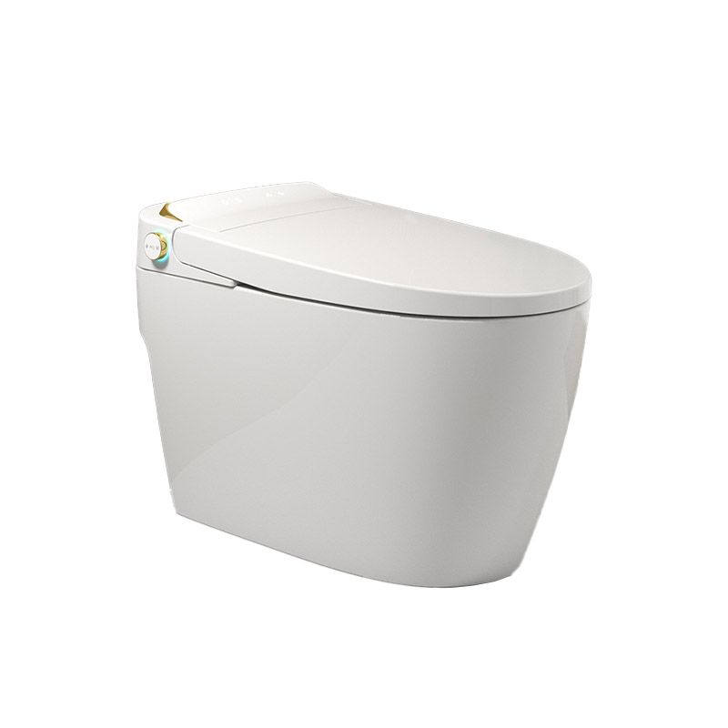 Modern White Concealed Tank Toilet Skirted ABS Floor Mounted Flush Toilet with Seat