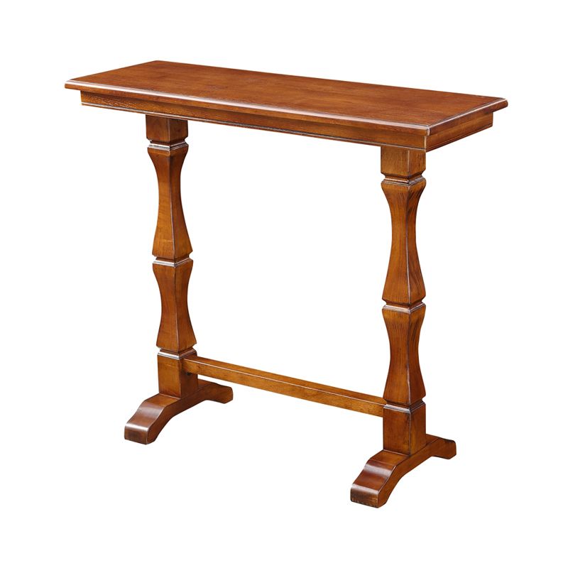 Modern Brown Wood Counter Table with Rectangle Table Top Trestle Table - 42" H