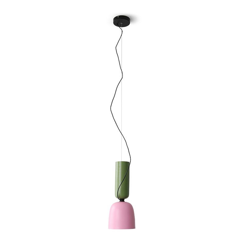 Macaron Color Block Suspension Lighting Aluminium 1 Bulbe Pendant Pendre pour salle à manger