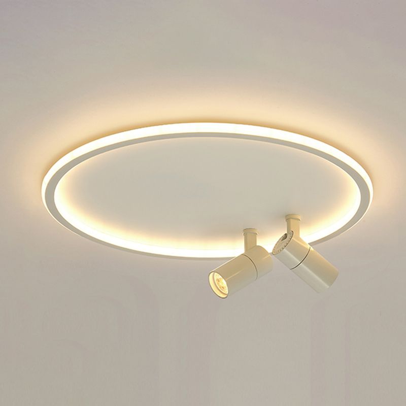 Plafonnier LED moderne en aluminium à montage encastré circulaire à angle réglable avec 2 spots