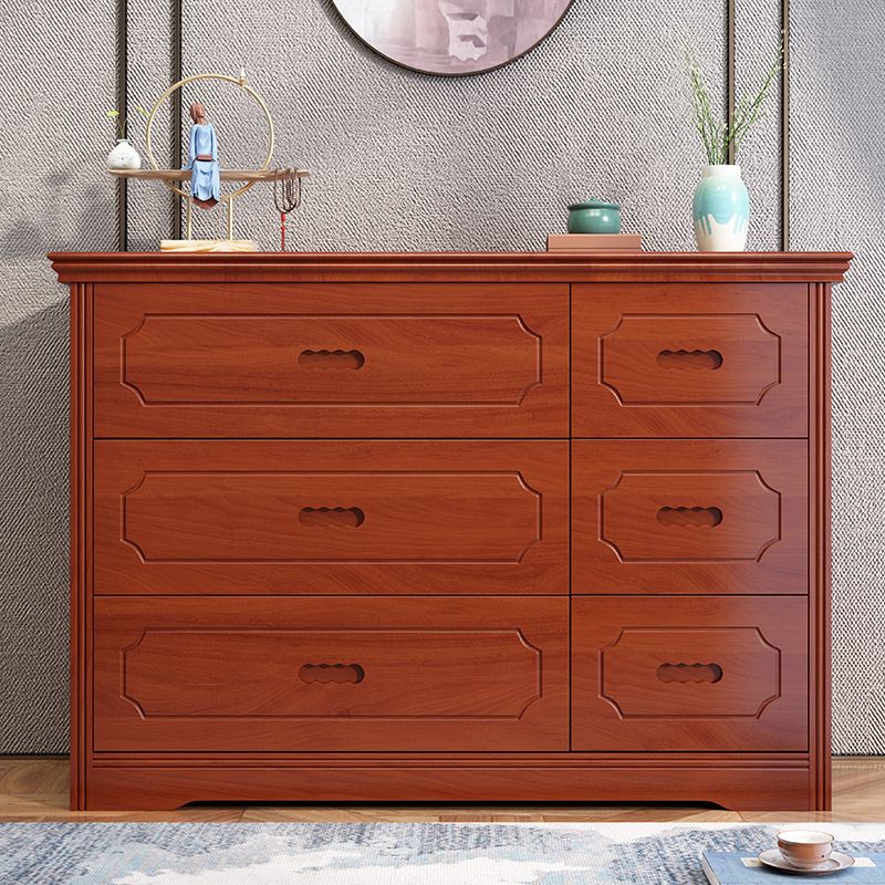 33.07" Tall Wood Accent Chest Mid-Century Modern 6 - Drawer Chest