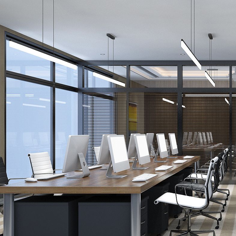 Linear Island Chandelier Lights Simplicity Acrylic Chandelier Lighting Fixtures for Office