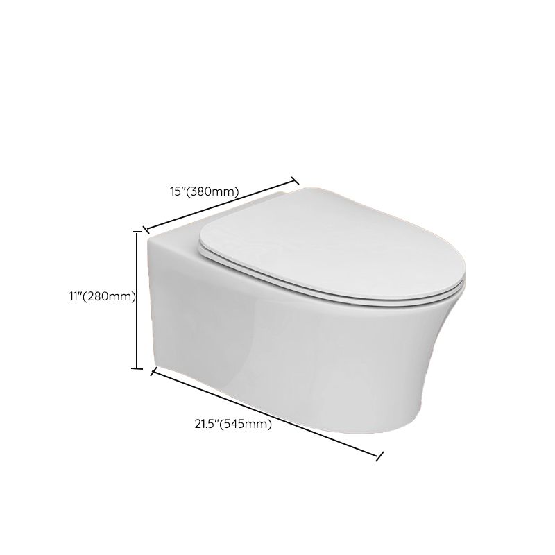 Modern White Ceramic Flush Toilet Wall Mount Urine Toilet with Seat for Bathroom