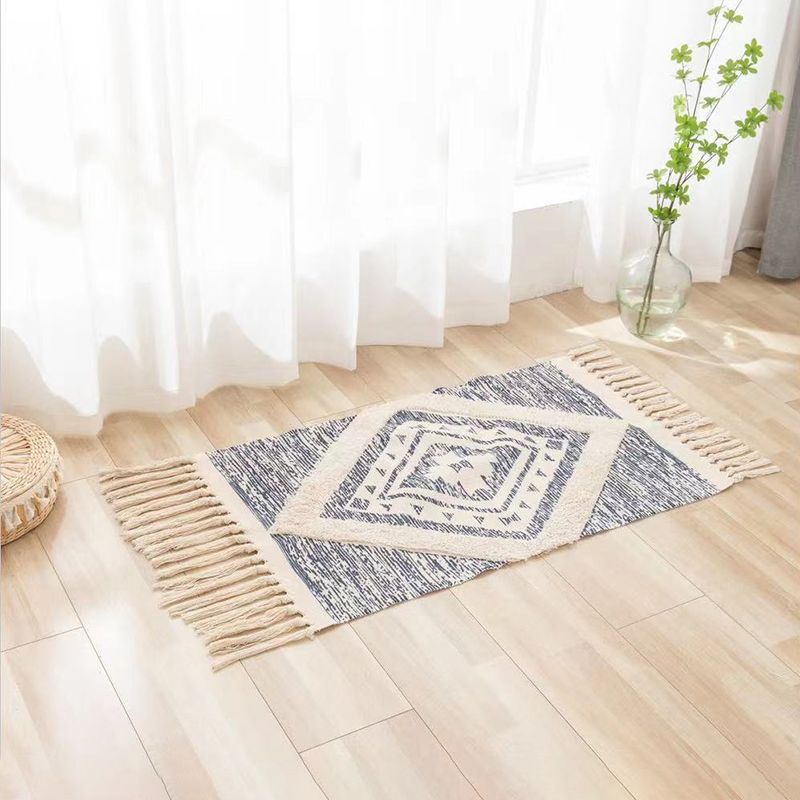 Fancy Boheemse tapijt Green Polyester Americana Print Area Carpet Fringe Rug voor woningdecoratie