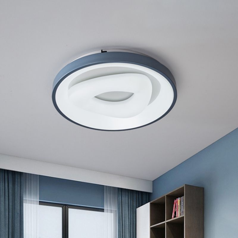 Macaron LED Ceiling Lighting Acrylic Blue-White Bubble/Round/Triangle Flush Mount Lamp with Acrylic Shade
