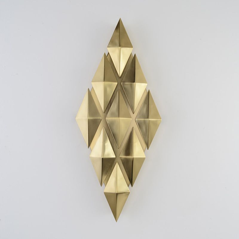Electroplated Gold Diamond-shaped Wall Lamp Post-modern Style Metal Geometric Sconce Lights for Living Room
