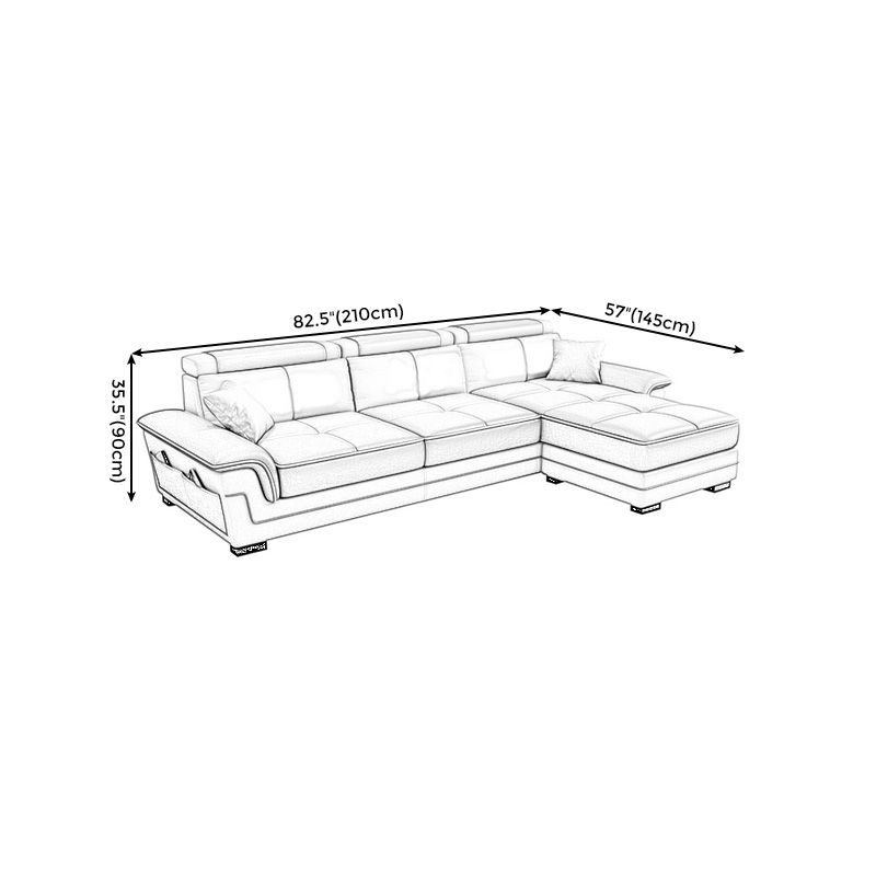 82.68" W √ó 57.09" D √ó 35.43" H High Back Pillow Top Arm Sectional with Slipcovere