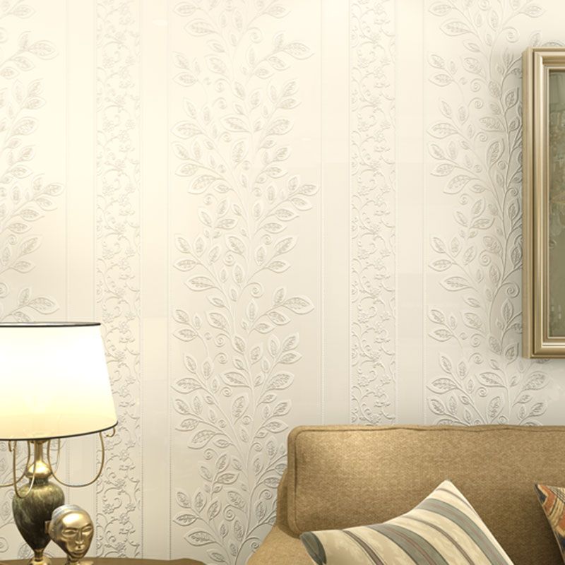 Non-Woven Wall Covering 3D Print Blossoms Wallpaper for Coffee Shop and Dress Room