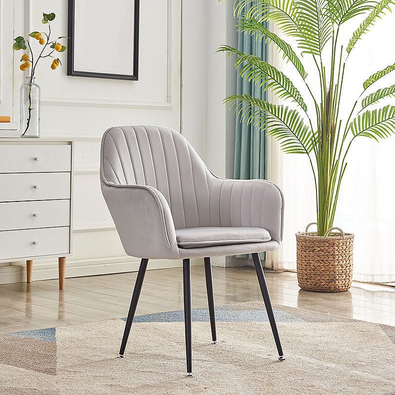 Flared Arms Solid Color 23.6"Wide Armchair with Basic Four Legs