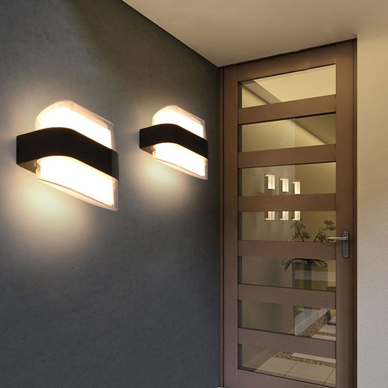 Iluminación geométrica de la exploración moderna balcón acrílico lámpara de pared LED lámpara en negro texturizado