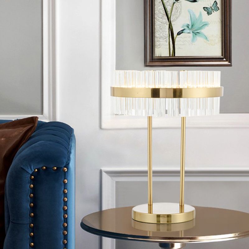 Table de tambour modernisme Light Crystal LED Small de bureau LED de bureau en or pour la chambre
