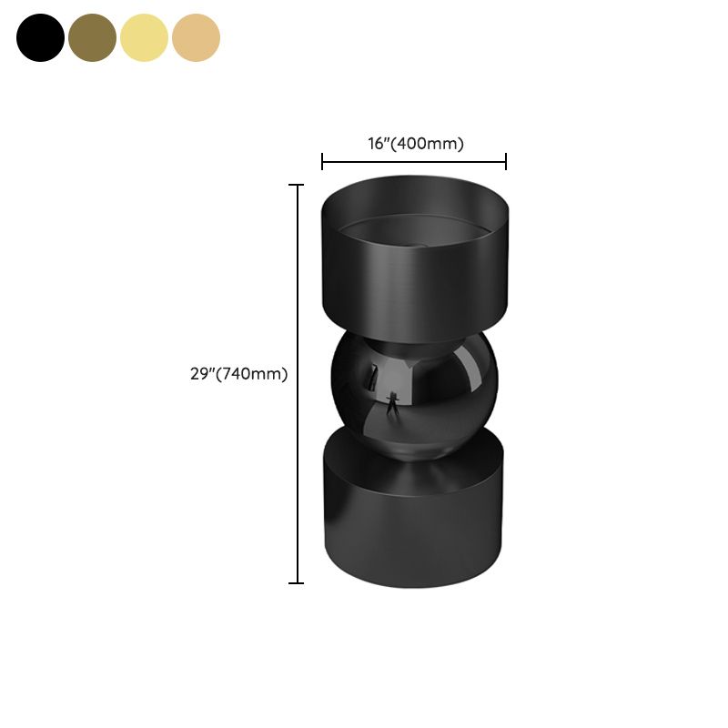 Contemporary Bathroom Sink with Pop-Up Drain Metal Round Pedestal Bathroom Sink
