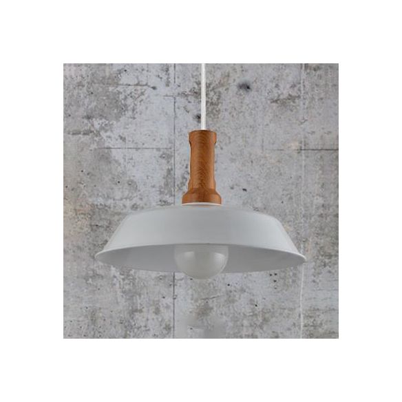 Luce sospesa da fienile elegante retrò 10 "/14" W 1 lampada a soffitto in metallo in metallo in bianco/nero per cucina