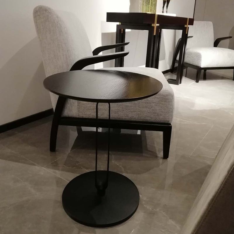 Round Pedestal Base Base Design Solid Wood Table Nordic Style Side Table