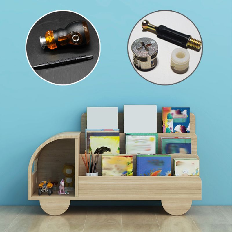 Modern Closed Back Bookshelf Freestanding Car Themed Bookcase