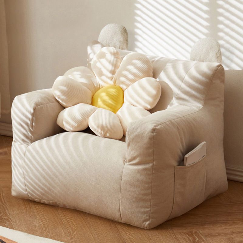 Contemporary Cotton Blend Square Arms Chair with Tight Back for Apartment