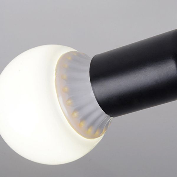 Black Radial Semi Flush Mount in Industrial Creative Style Lacquered Iron Ceiling Fixture