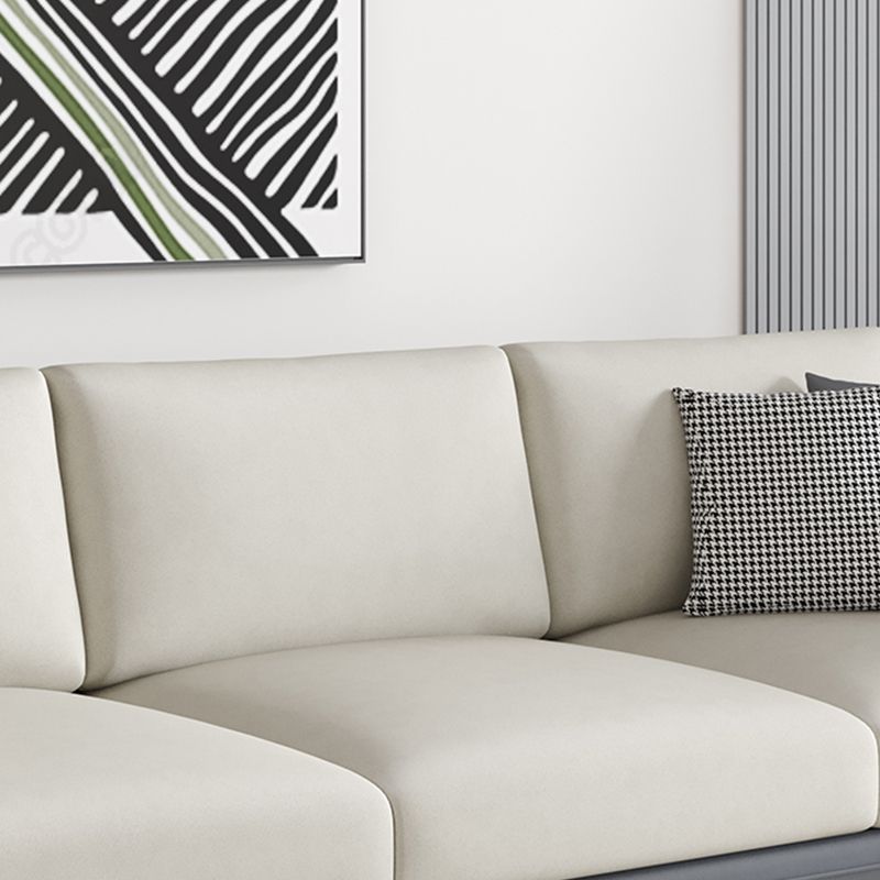 Sofa standard du bras de smoking en faux cuir contemporain avec oreillers de boîtier