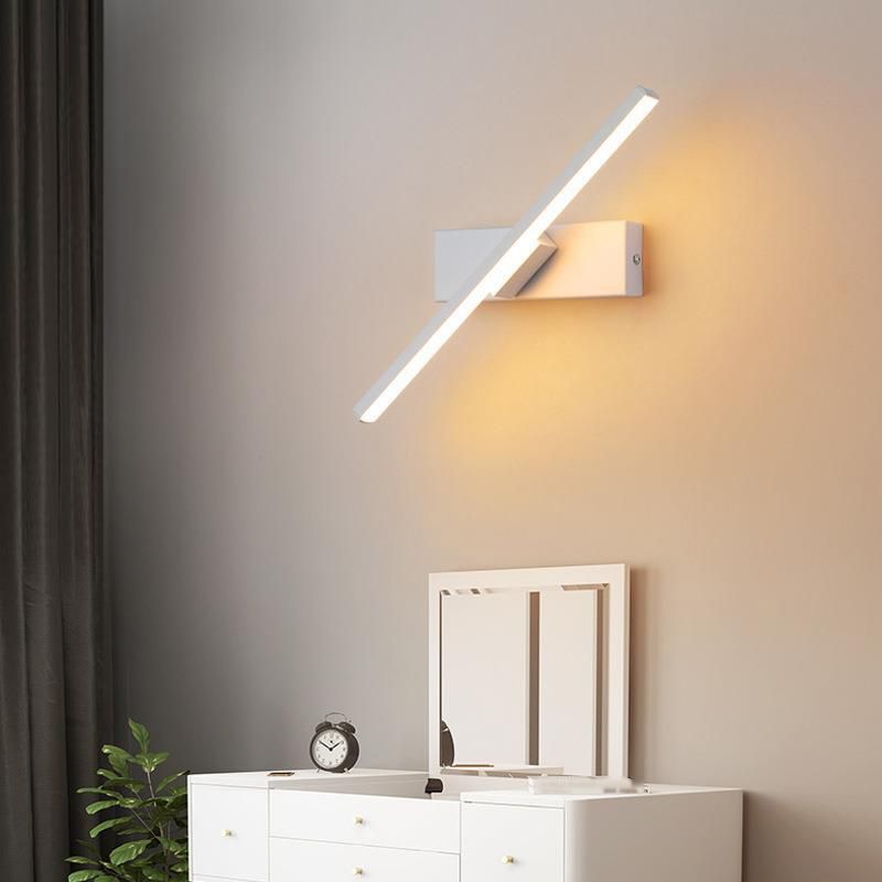 Nordic Style Metal Wall Light Strip Shape Rotatable Wall Lamp for Bedroom