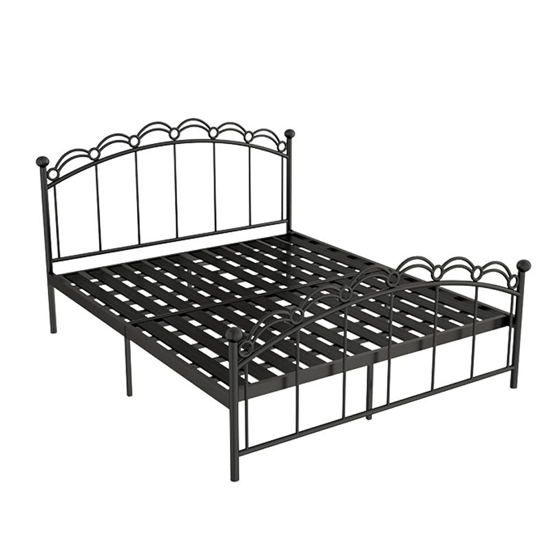 Open-Frame Glam Bed Metal Bed Frame with Rainbow Headboard and Footboard