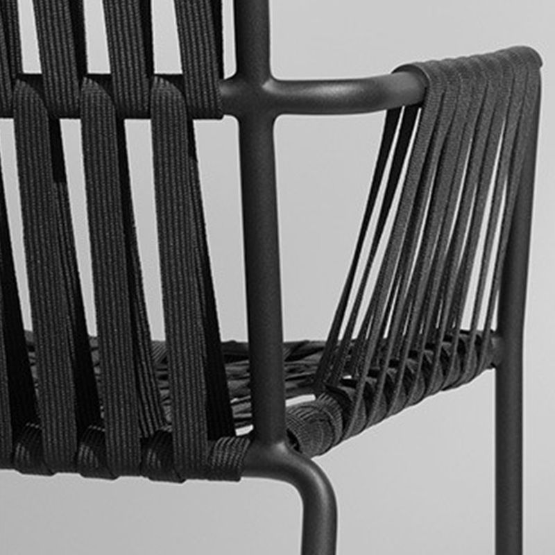 Tropical Outdoor Chair with Removable Cushion and Arm Upholstered Dining Side Chair