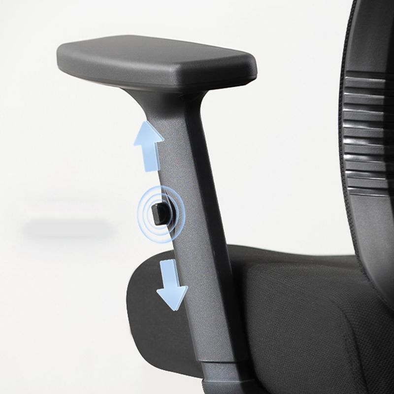 Black Modern Slide Office Chair Adjustable Seat Height Fixed Arms with Wheels